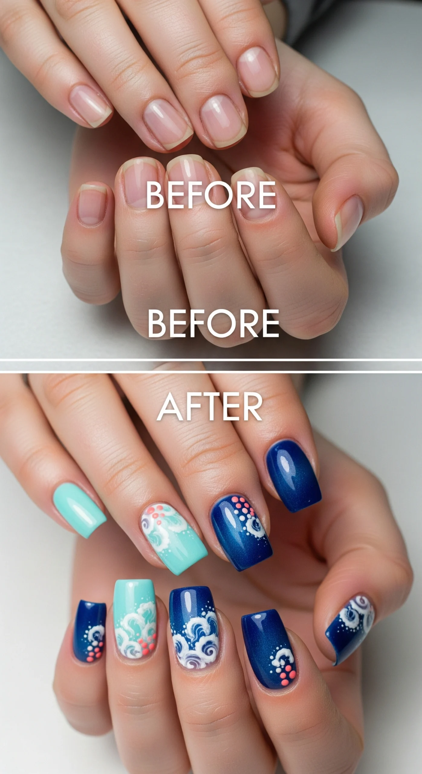 sea inspired nails