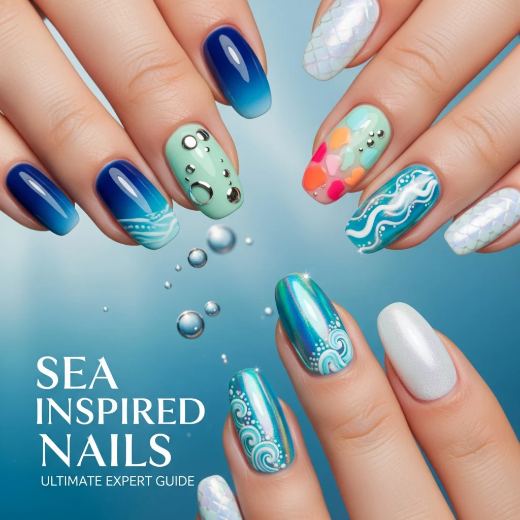 sea inspired nails