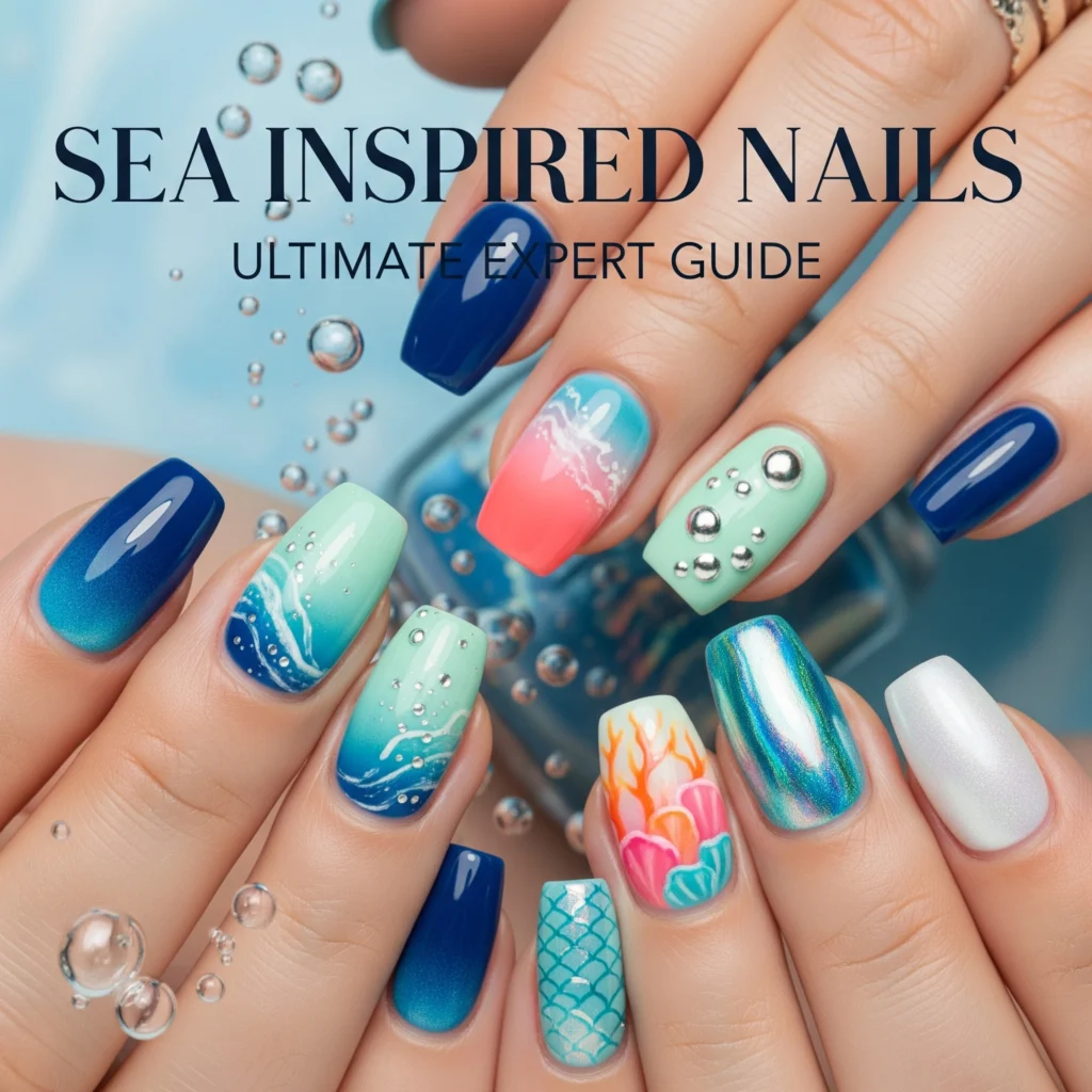 sea inspired nails