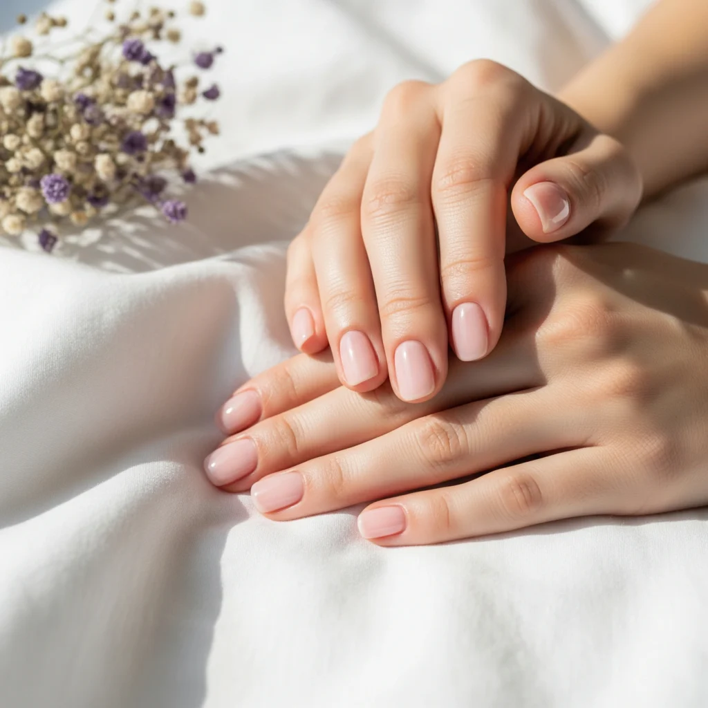 High-gloss deep red oxblood nails known as black cherry, resting against dark red velvet fabric.