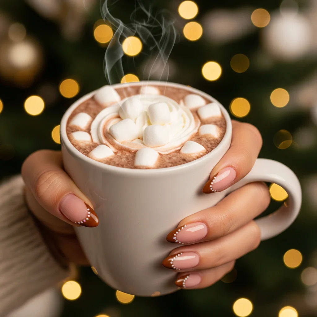 The Cutest Holiday Nail Trend: Gingerbread Tips